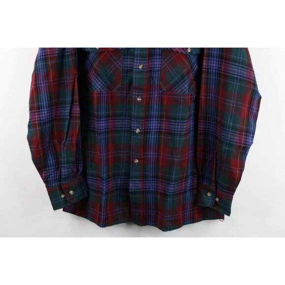 Vintage 80s 90s Streetwear Mens Medium Double Pocket Knit Collared Button Shirt - Picture 3 of 15